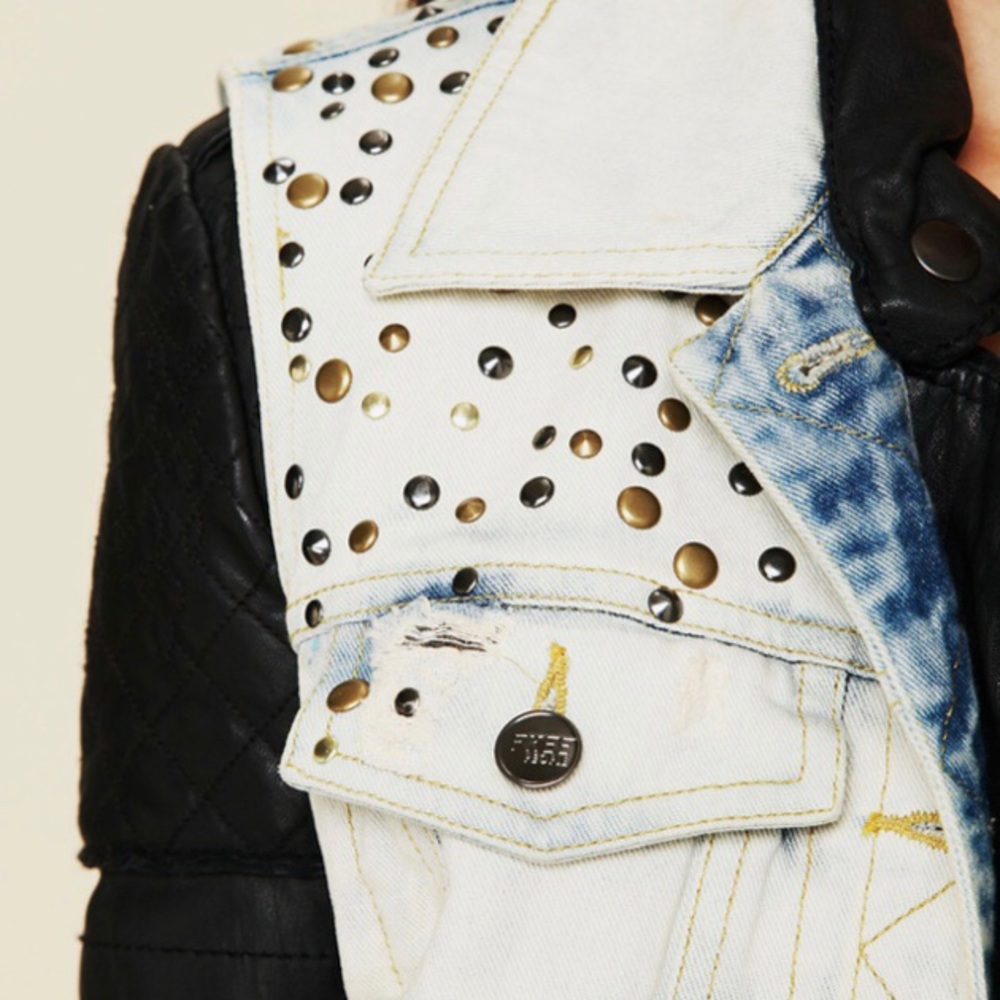 Free People Studded Denim Vest